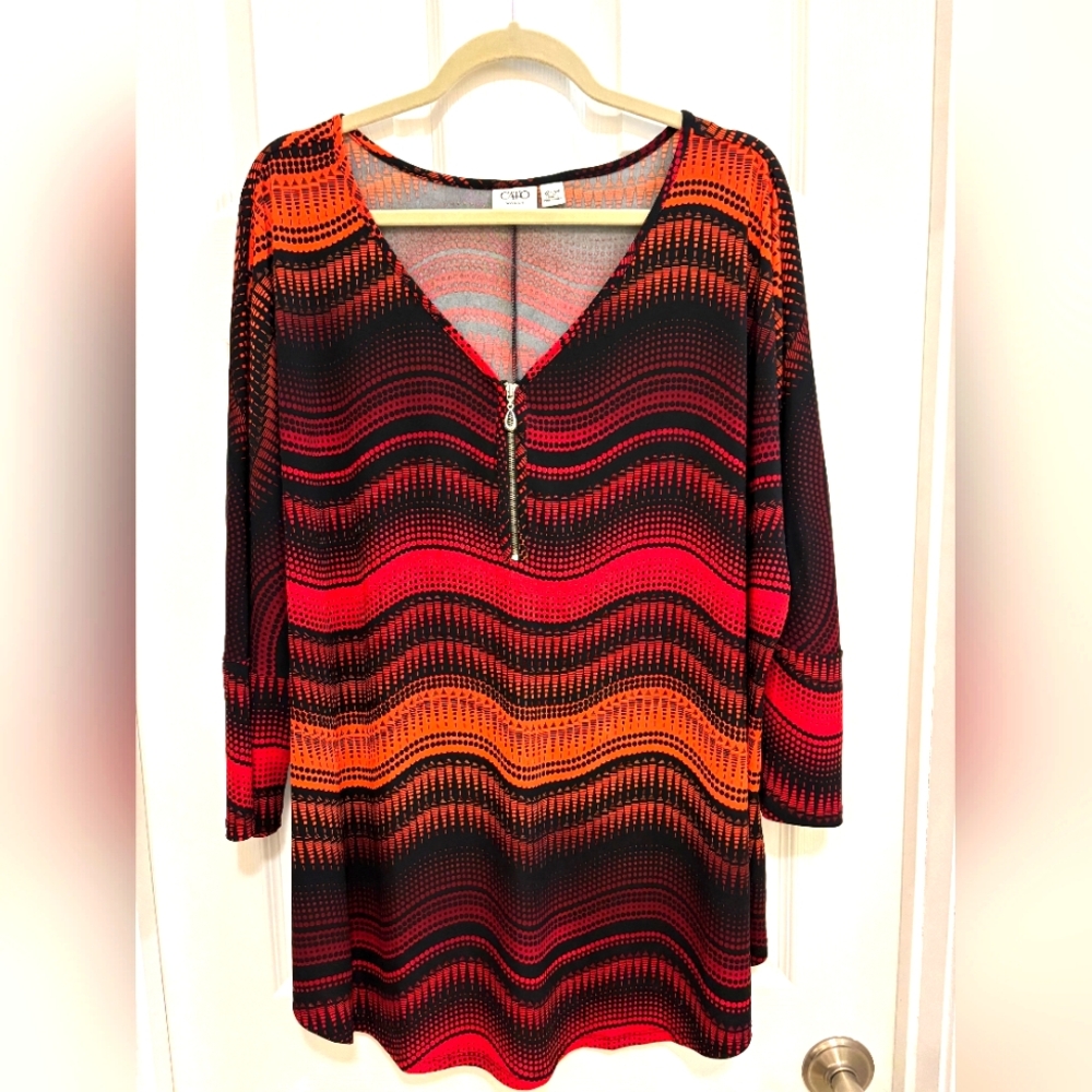Cato Colorful Tunic 🌻 22/24W Zipper Detail